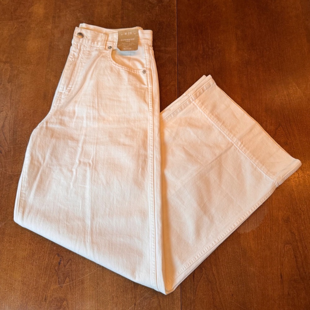 Madewell Jeans Women 28 White Superwide-Leg High-Rise Full-Length Cotton NS899 - Picture 12 of 12